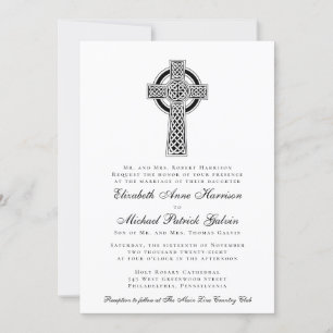 Elegante Celtic Cross Wedding Einladung