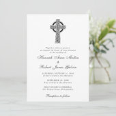 Elegante Celtic Cross Wedding Einladung (Stehend Vorderseite)