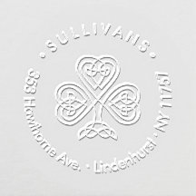 Elegante Celtic Knot Kleeblatt Family Rücksendeadr