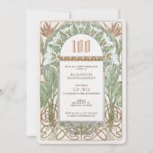Elegante Centennial Celebration Art Nouveau Mucha Einladung (Vorderseite)