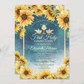 Elegante Chalice Sunflowers Einladung (Vorne/Hinten)