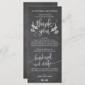 Elegante Chalk Floral Vielen Dank Platzierung Kart (Vorne/Hinten)