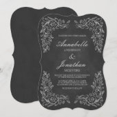 Elegante Chalkboard Filigree Wedding Einladung (Vorne/Hinten)