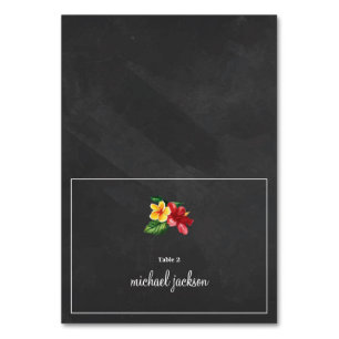 Elegante Chalkboard Floral Wedding Platzkarte Tischnummer