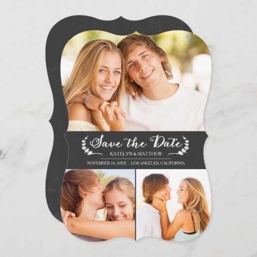 Elegante Chalkboard-Hochzeit Speichern Sie die Dat Save The Date (Vorne/Hinten)