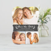 Elegante Chalkboard-Hochzeit Speichern Sie die Dat Save The Date (Stehend Vorderseite)