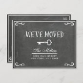 Elegante Chalkboard Key Moving Ankündigung (Vorne/Hinten)