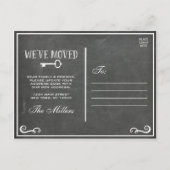 Elegante Chalkboard Key Moving Ankündigung (Rückseite)