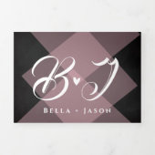 Elegante Chalkboard Pastel Multi-Foto Hochzeit Dreifach Gefaltete Einladung (Cover)