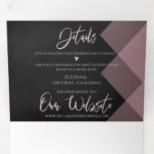 Elegante Chalkboard Pastel Multi-Foto Hochzeit Dreifach Gefaltete Einladung (Innen Erste Seite)