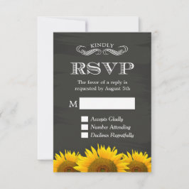 Elegante Chalkboard Sonnenblumen Dekoration UAWG A RSVP Karte
