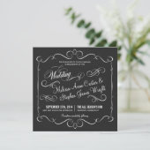 Elegante Chalkboard Square Hochzeit Einladungen (Stehend Vorderseite)