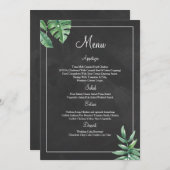 Elegante Chalkboard Wedding Menu Card Vorlagen (Vorne/Hinten)