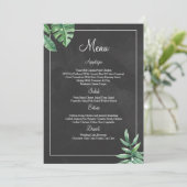 Elegante Chalkboard Wedding Menu Card Vorlagen (Stehend Vorderseite)