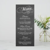 Elegante Chalkboard Wedding Menu Vorlagen (Stehend Vorderseite)