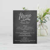 Elegante Chalkboard Wedding Menu Vorlagen (Stehend Vorderseite)