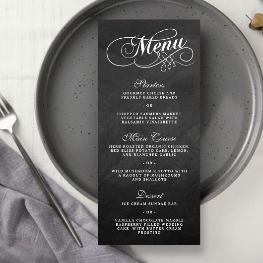 Elegante Chalkboard Wedding Menu Vorlagen