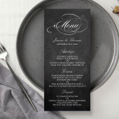 Elegante Chalkboard Wedding Menu Vorlagen Werbekarte