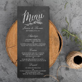 Elegante Chalkboard Wedding Menu Vorlagen Werbekarte
