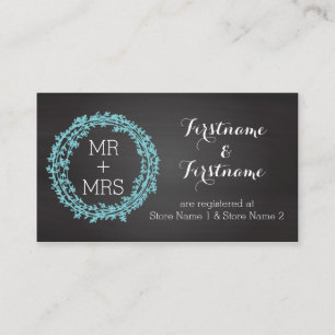 Elegante Chalkboard Wedding Registry & Website Car Begleitkarte