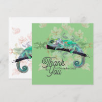 Elegante Chameleon Painted Flat Greeting Card