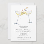 Elegante Champagne Engagement Party Einladung (Vorderseite)