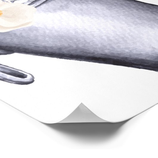 Elegante Champagne Flasche Baby Dusche Empfang Poster (Ecke)