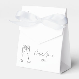 Elegante Champagne Glass Cheers Wedding Verlobung Geschenkschachtel