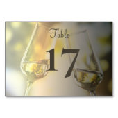 Elegante Champagne Glasses Wedding Reception Tischnummer (Vorderseite)