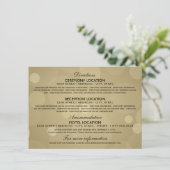 Elegante Champagne Gold Black Wedding Information Begleitkarte (Stehend Vorderseite)