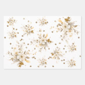 Elegante Champagne Gold Floral Wedding Geschenkpapier Set (Vorderseite 2)