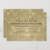 Elegante Champagne Gold Wedding Save The Date (Vorne/Hinten)