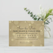 Elegante Champagne Gold Wedding Save The Date (Stehend Vorderseite)