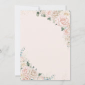 Elegante Champagne Ivory Blush Floral Wedding Einladung (Rückseite)