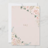 Elegante Champagne Ivory Blush Floral Wedding Einladung (Rückseite)