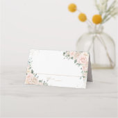 Elegante Champagne Ivory Blush Floral Wedding Platzkarte (Vorderseite)