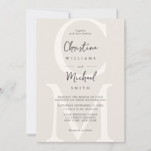Elegante Champagne Minimal Chic Wedding Einladung