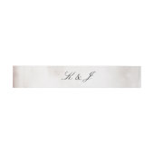 Elegante Champagne Monogram Black Script Wedding Einladungsbanderole (Flach)