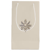 Elegante Champagne Snowflake Geschenktasche Kleine Geschenktüte (Vorderseite)
