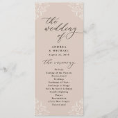 Elegante Champagne Tan Vintage Hochzeitsprogramme Programm (Vorderseite)