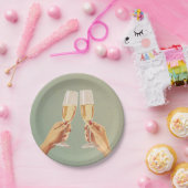 Elegante Champagne Toast Celebration Pappteller (Party)