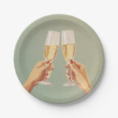Elegante Champagne Toast Celebration Pappteller (Vorderseite)