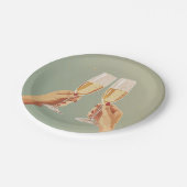 Elegante Champagne Toast Celebration Pappteller (Schrägansicht)