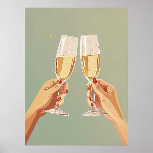 Elegante Champagne Toast Celebration Poster (Vorne)