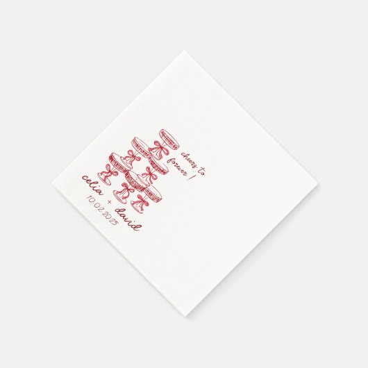 Elegante Champagne Tower Wedding Serviette (Ecke)