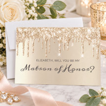 Elegante Champagne-Tropfen-Glitzer-Trauzeugin