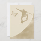 Elegante Champagne Twins Quince Skater Butterfly Einladung (Rückseite)