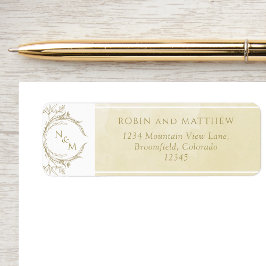 Elegante Champagne Watercolor Monogram Wedding