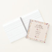 Elegante Champagne Wildblumen Wedding Gästebuch Notizblock (Innenseite)