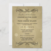 Elegante Champagner Gold und Black Wedding Einladung (Vorderseite)